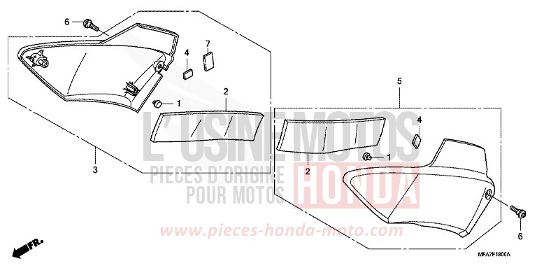 SEITENABDECKUNG von CBF1000 ABS PEARL SIENA RED (R320) von 2007